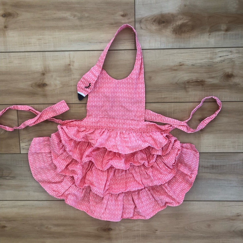Pink Flamingo Ruffled Kids Apron - Picture 7 of 11
